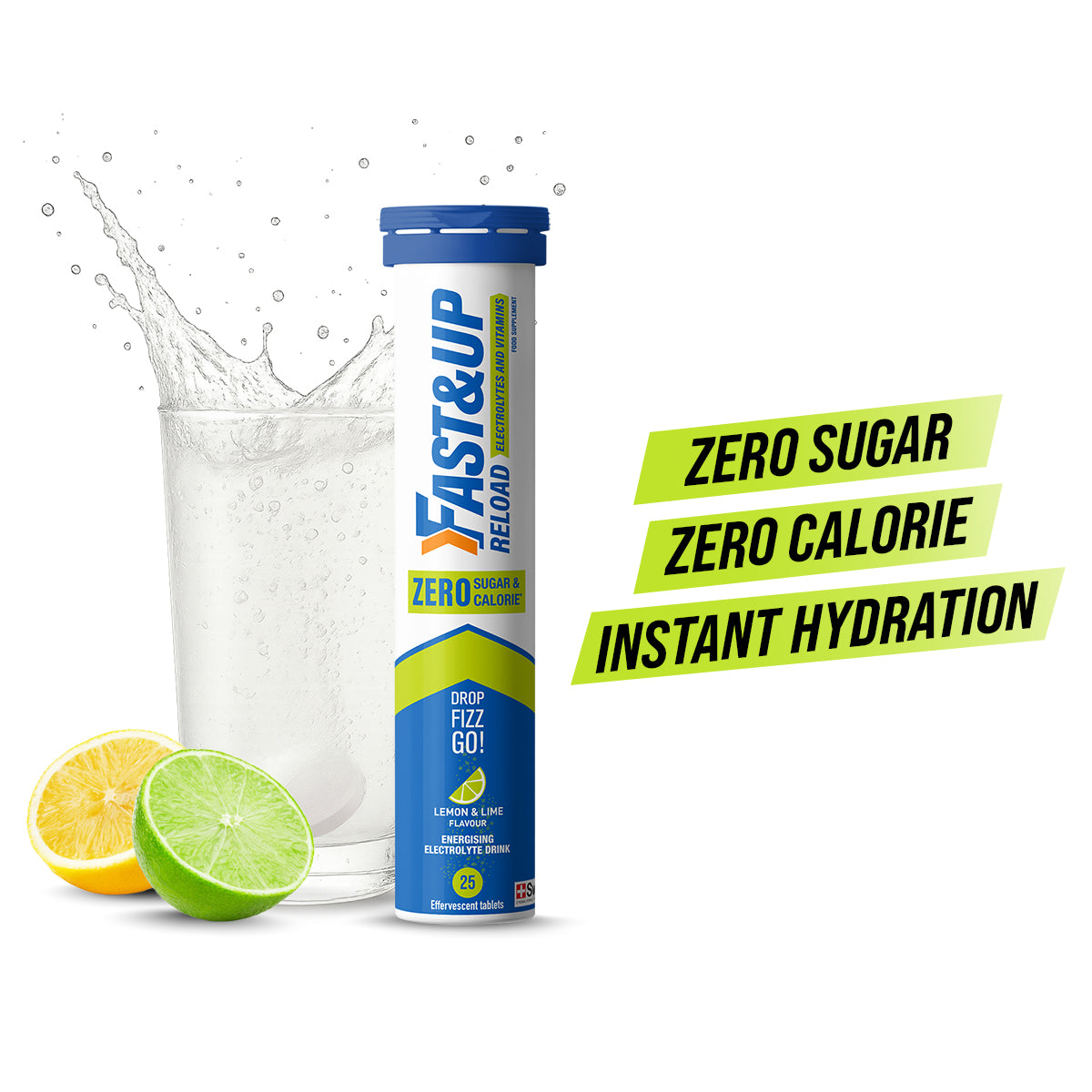 Reload Zero Sugar & Calories - Instant Energy & Hydration Tablets – Lemon & Lime Flavour Pack of 4