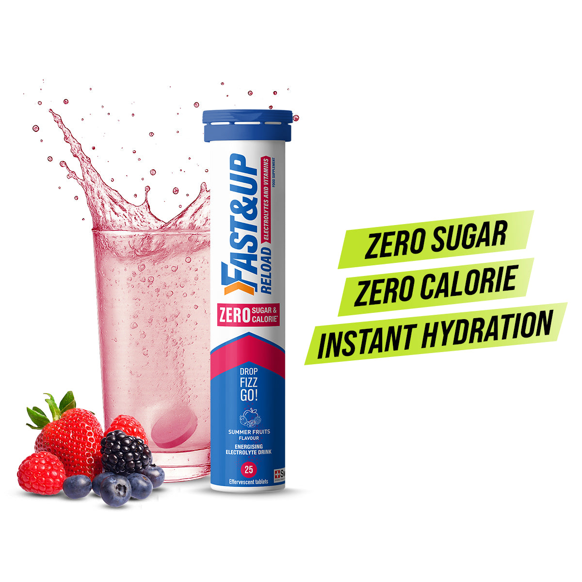Reload Zero Sugar & Calories - Instant Energy & Hydration Tablets – Summer Fruits Flavour Pack of 4