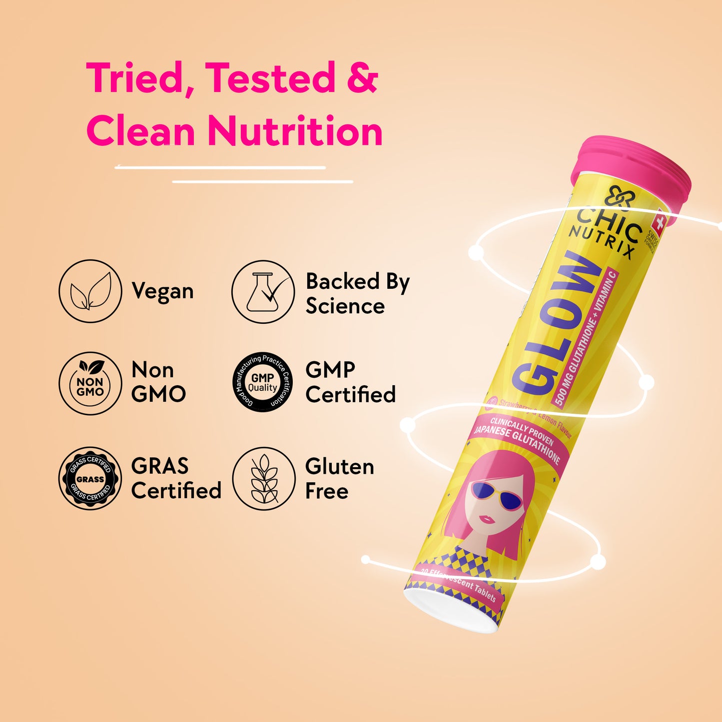 Chicnutrix Glow – For Healthier, More Radiant Skin - Strawberry & Lemon