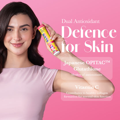 Glow Glutathione Tablets for Skin Brightening – Strawberry & Lemon Flavour, Pack of 2