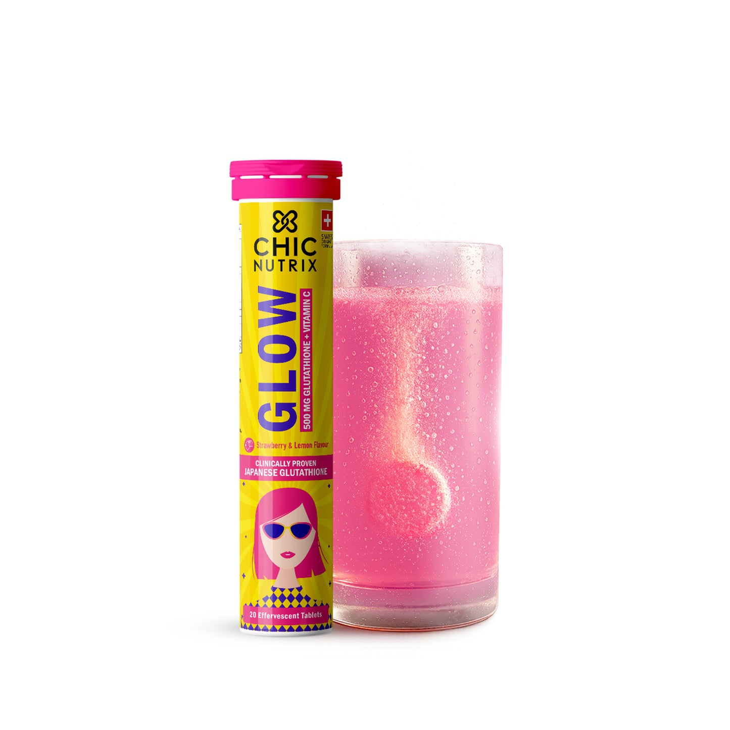 Chicnutrix Glow - For Healthier, More Radiant Skin - Strawberry & Lemon