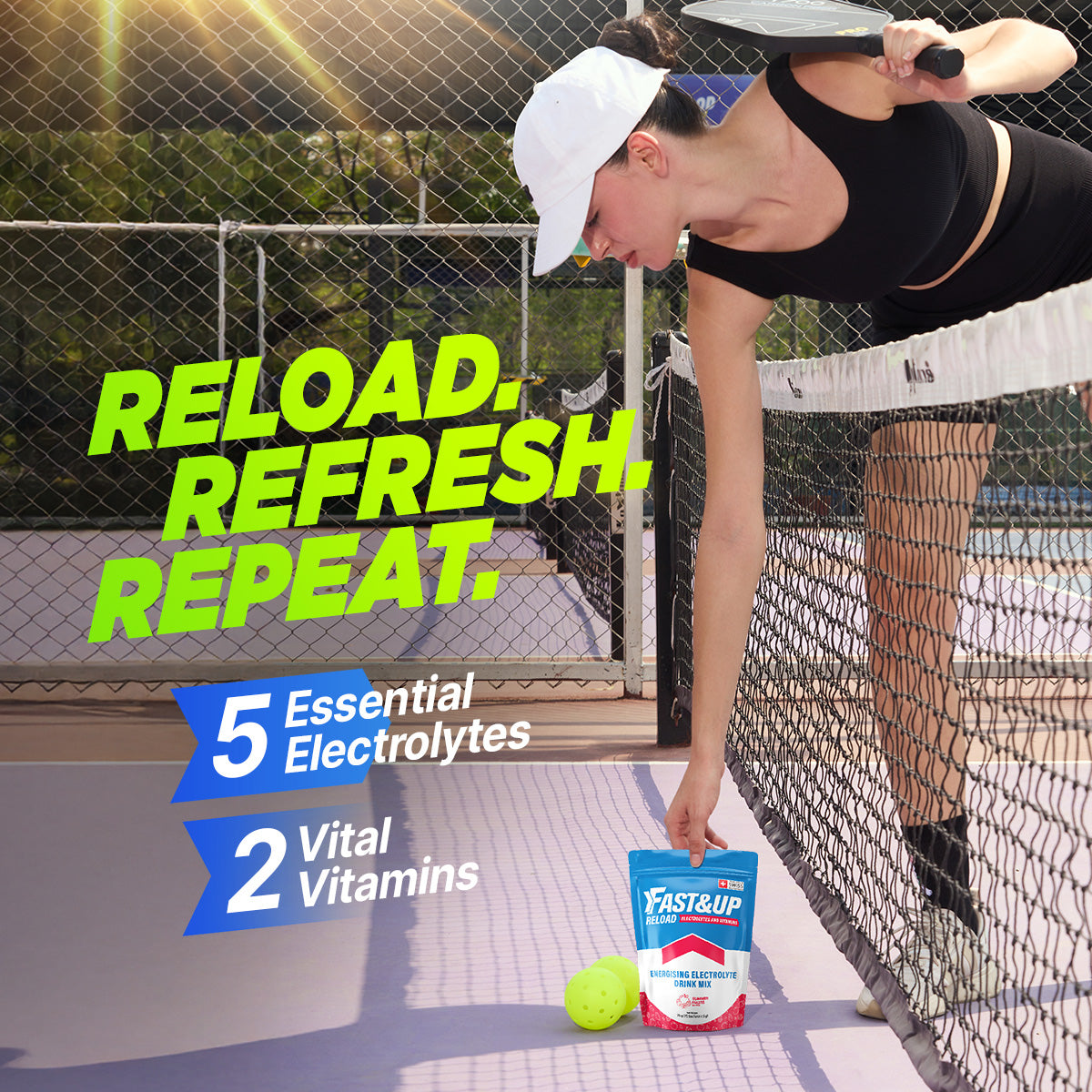 Fast&Up Reload - Instant Electrolyte & Hydration Drink Mix - Lime & Lemon