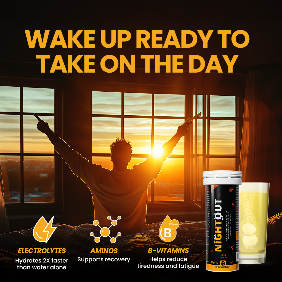 Nightout Recovery Drink - For A Better Morning After - Fizzy Lemon Flavour