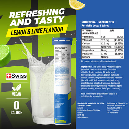 Reload Zero Sugar & Calories - Instant Energy & Hydration Tablets – Lemon & Lime Flavour Pack of 4