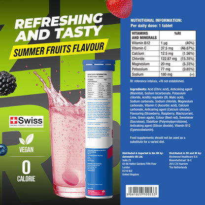 Reload Zero Sugar & Calories - Instant Energy & Hydration Tablets – Summer Fruits Flavour Pack of 4