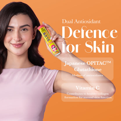 Glow Glutathione Tablets for Skin Brightening – Orange Flavour, Pack of 1