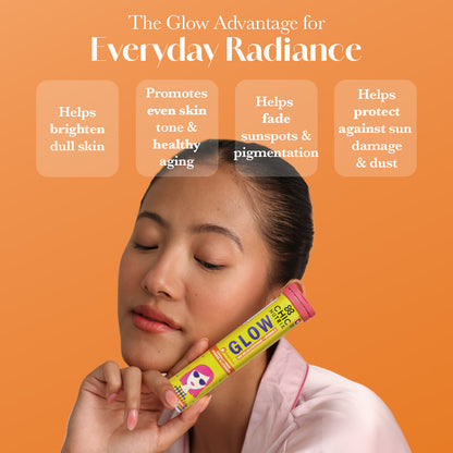 Glow Glutathione Tablets for Skin Brightening – Orange Flavour, Pack of 1