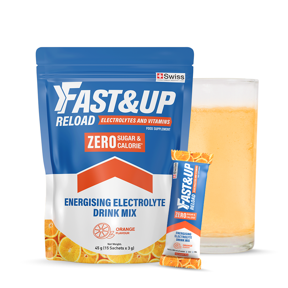 Reload Zero Stick Pack - Energizing Electrolyte Drink Mix for Instant Hydration - Orange Flavour, 15 Sachets
