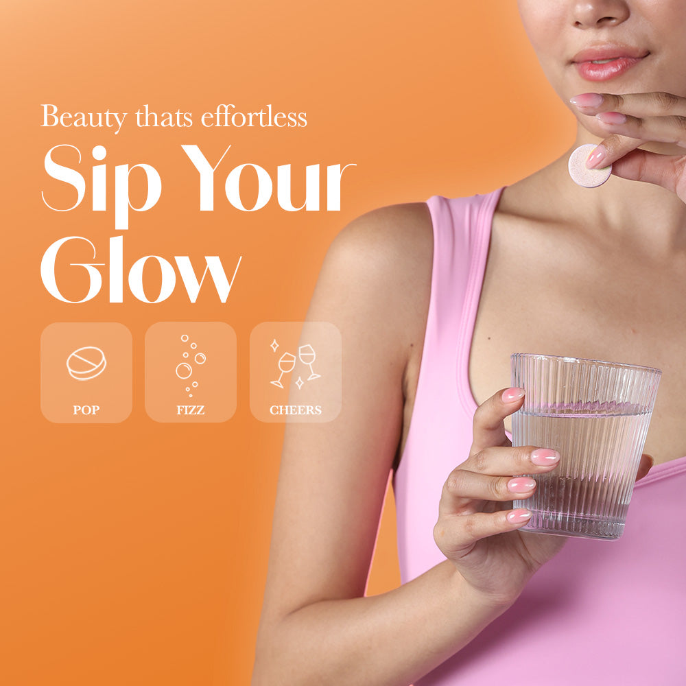 Glow Glutathione Tablets for Skin Brightening – Orange Flavour, Pack of 1