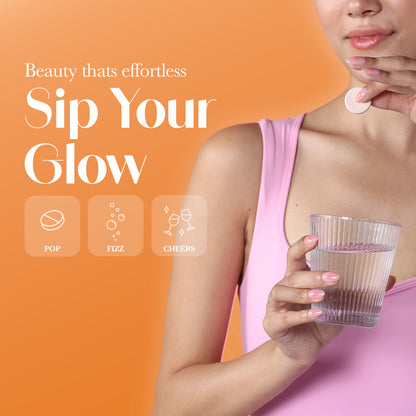 Glow Glutathione Tablets for Skin Brightening – Orange Flavour, Pack of 1