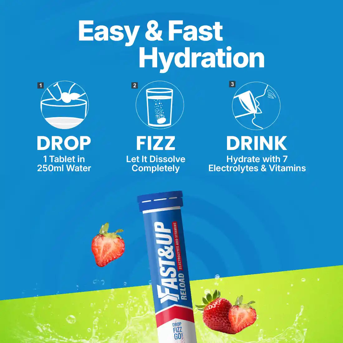 Fast&Up Reload Energy Drink - Strawberry Flavor